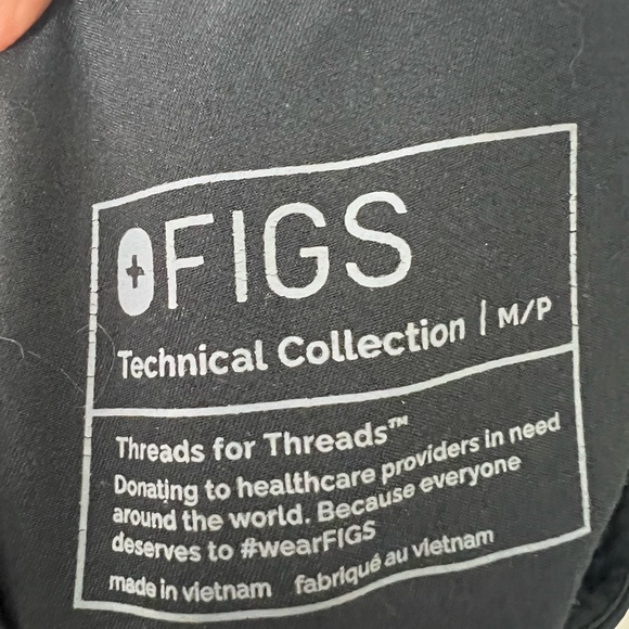 Figs Scrubs Scrub Pants Technical Collection Black Elastic Waist Size Medium P - Picture 7 of 8